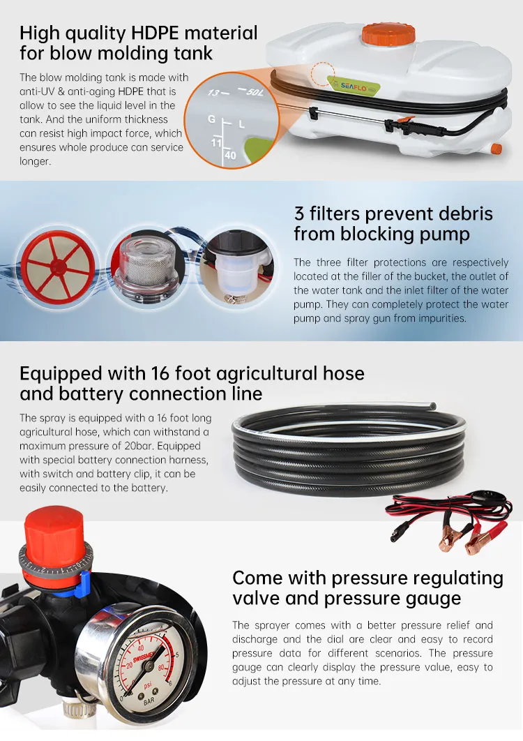 Seaflo Quad Sprayer 100L 12V - tank detail