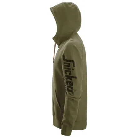 Snickers 2895 Logo Full-Zip Hoodie Khaki Green