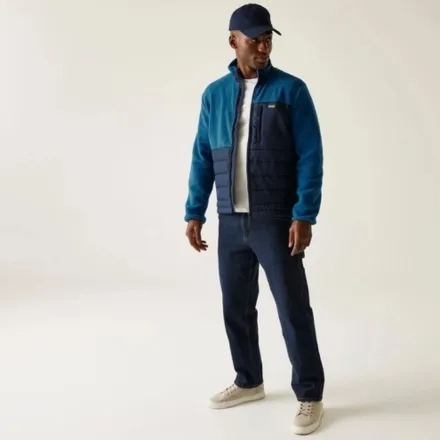 Regatta Men's Frankie Borg Hybrid Full Zip Fleece Navy Blue