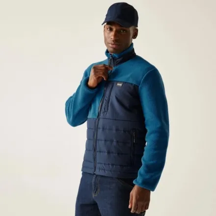 Regatta Men's Frankie Borg Hybrid Full Zip Fleece Navy Blue