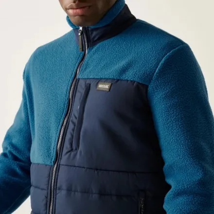 Regatta Men's Frankie Borg Hybrid Full Zip Fleece Navy Blue