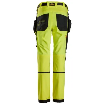 Snickers 7575 AllroundWork Junior 4-way Stretch Trousers Neon Yellow