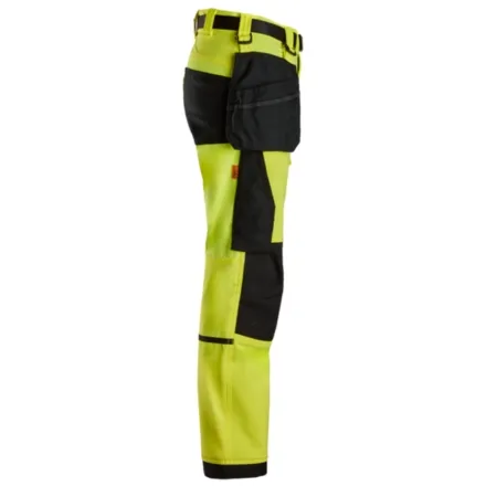 Snickers 7575 AllroundWork Junior 4-way Stretch Trousers Neon Yellow