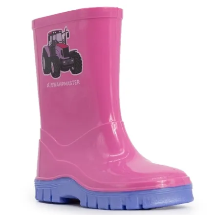 Swampmaster Junior Tractor Wellington Boot Pink / Lilac